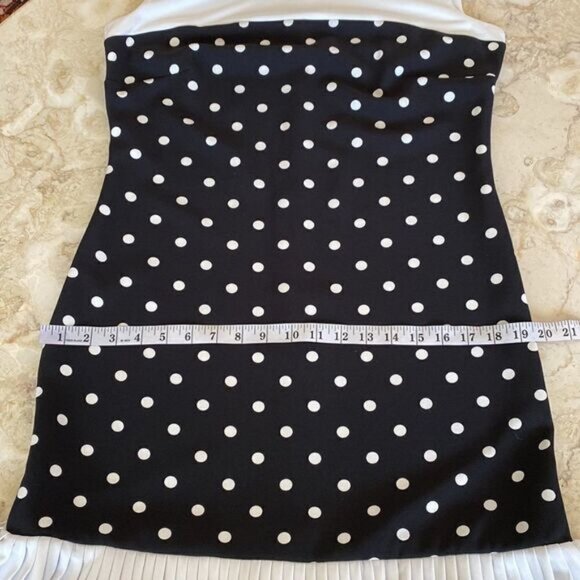 Sandra Darren Black & White Polka Dot Mini Dress - Picture 6 of 7